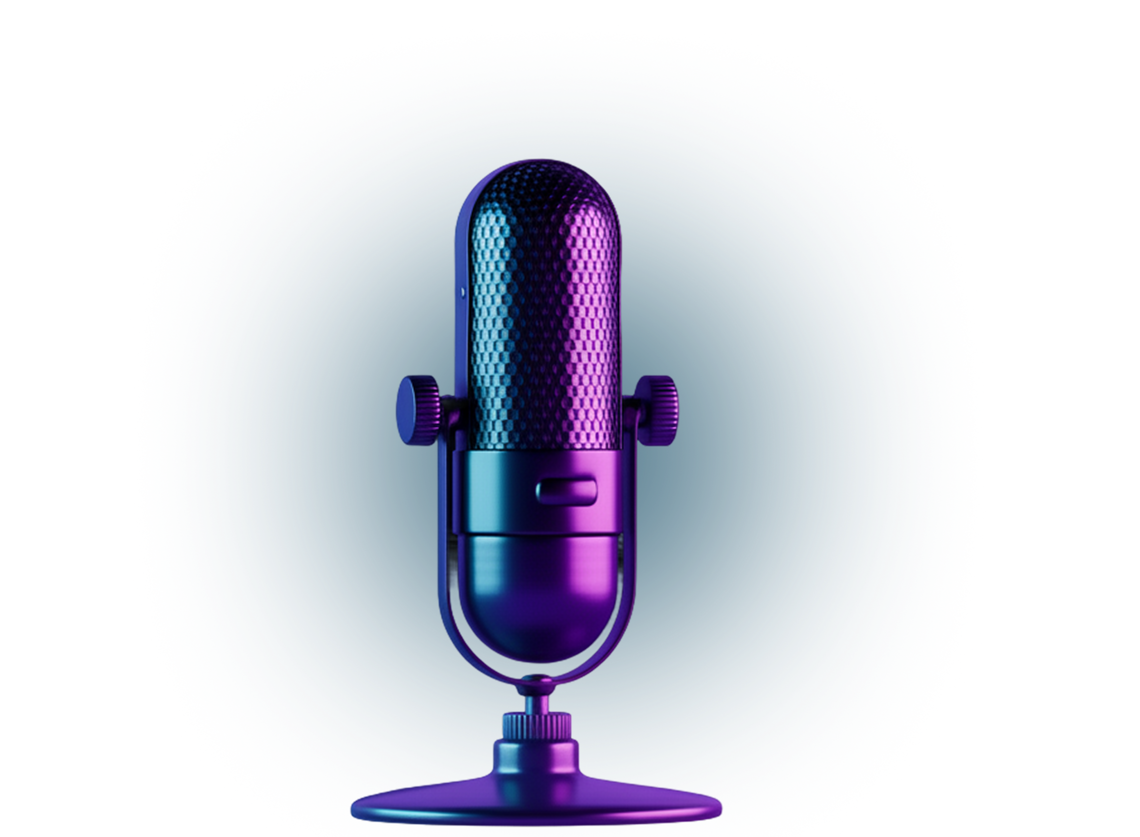 Retro microphone with purple lighting